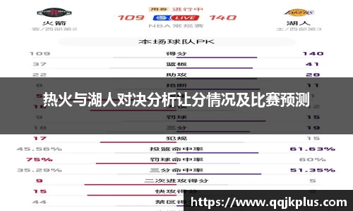 热火与湖人对决分析让分情况及比赛预测